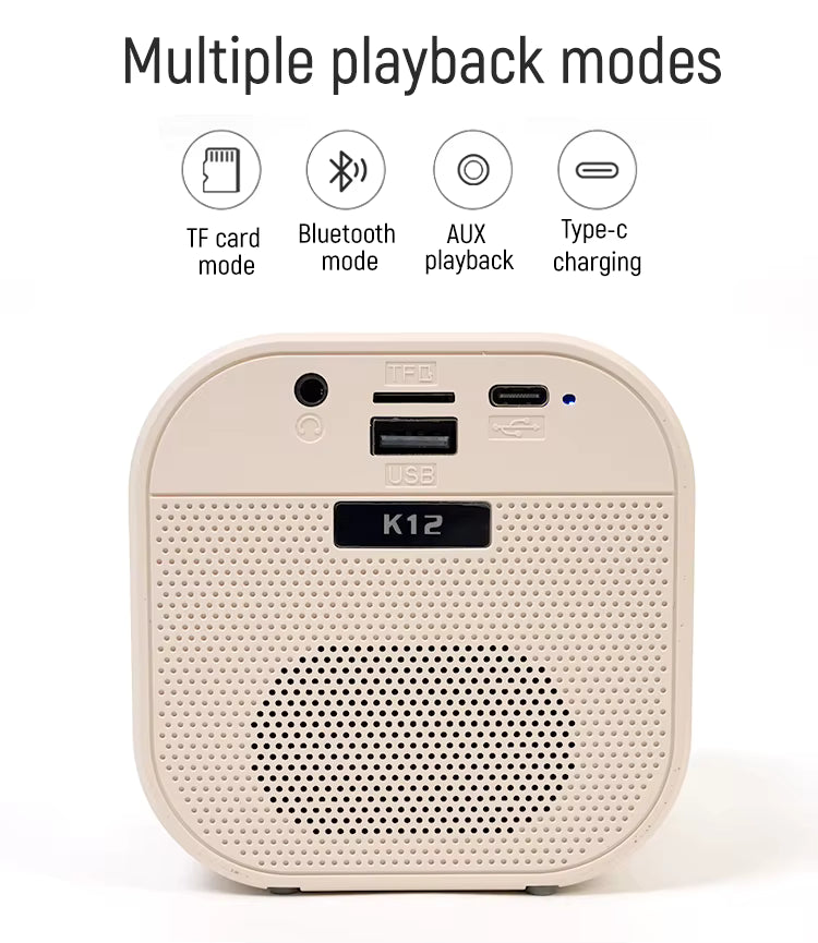 K12 Mini Blue Tooth Speaker Led and With Handheld Karaoke Mic Music Player Singing Recorder Ktv Microphone